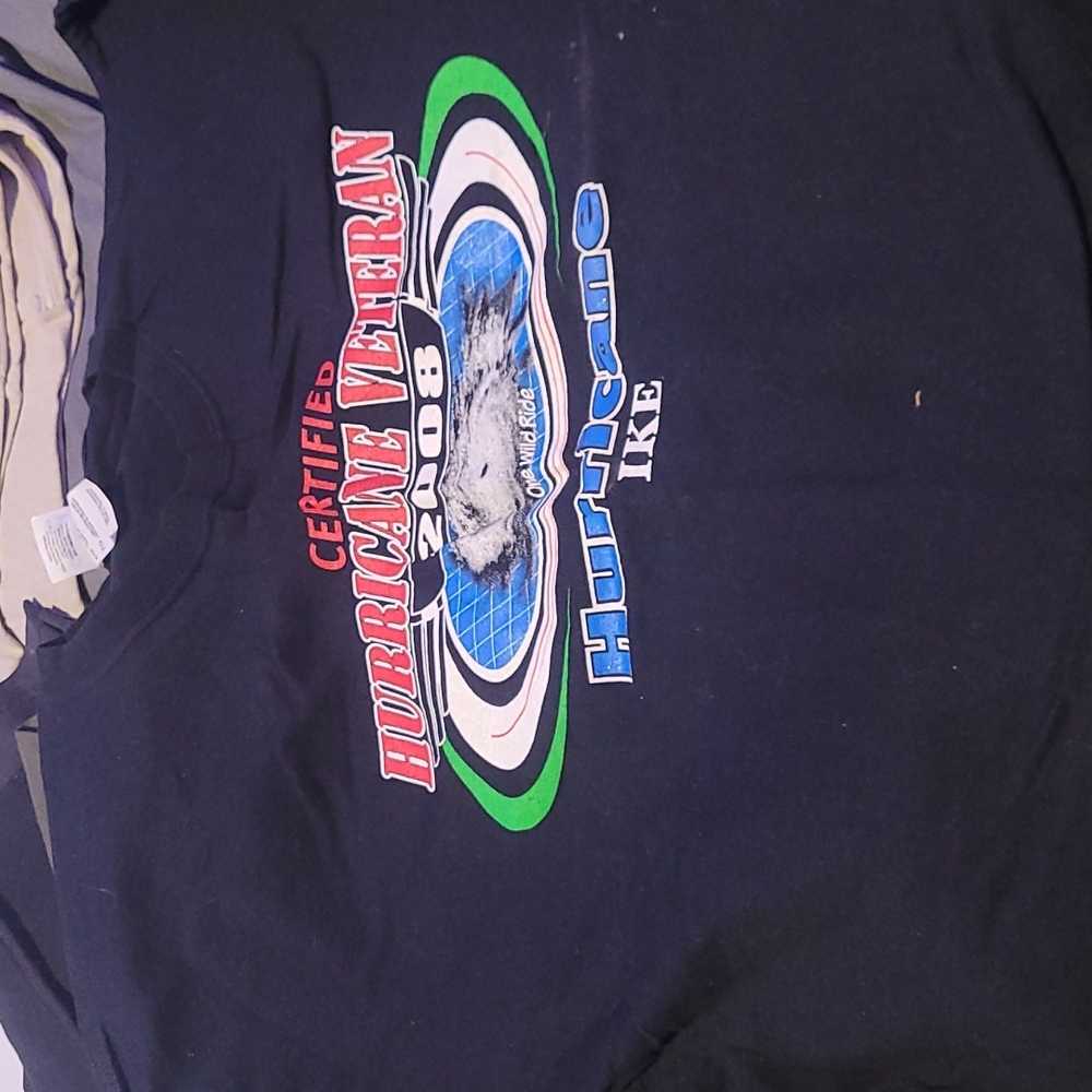 XL Gildan Black Men's T-Shirt Hurricane IKE 2008 Hurricane Veteran